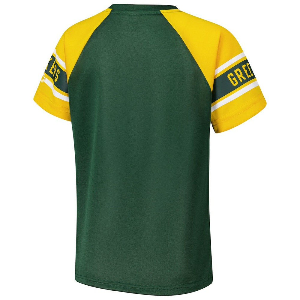 Starter Women's 1st Rounder Color Block Raglan Top - Green Bay Packers