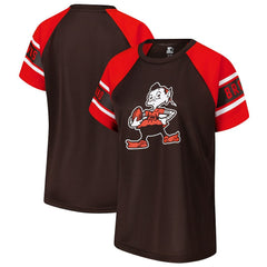 Starter Women's 1st Rounder Color Block Raglan Top - Cleveland Browns