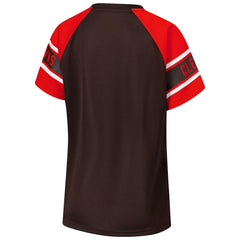 Starter Women's 1st Rounder Color Block Raglan Top - Cleveland Browns