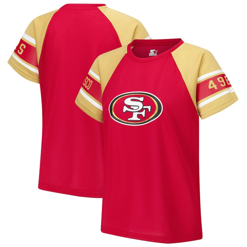 Starter Women's 1st Rounder Color Block Raglan Top - San Francisco 49ers