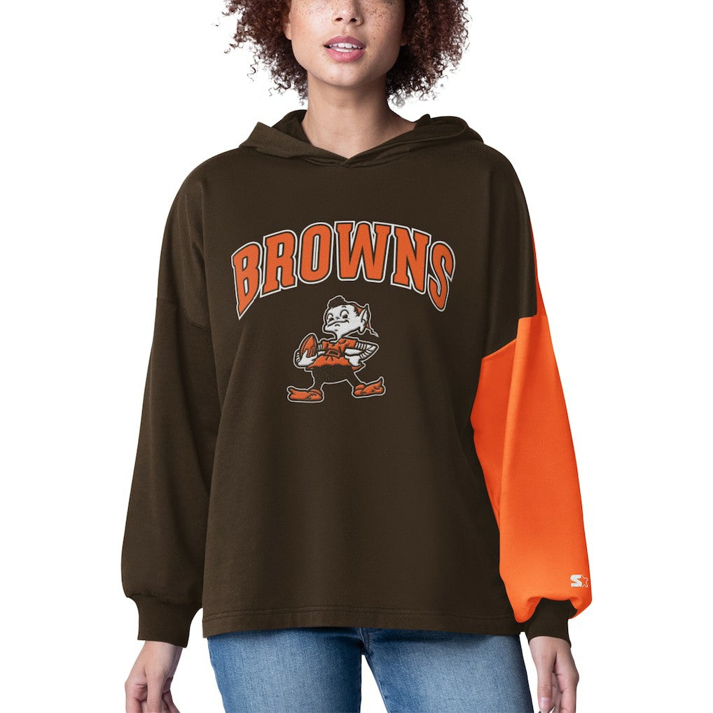 Starter Women's Power Move Long Sleeve Pullover Hoodie - Cleveland Browns