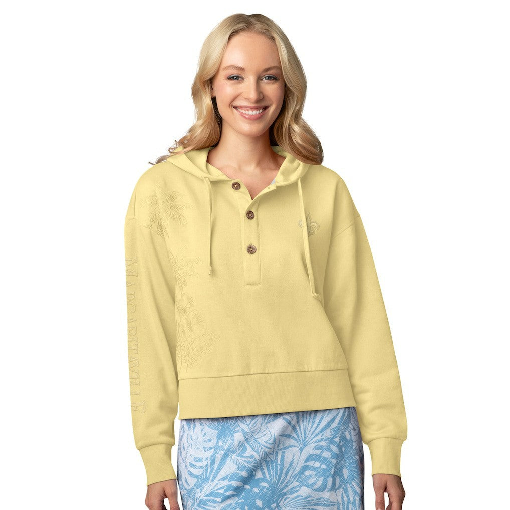 Margaritaville Women's Island Dream Solid Pullover Hoodie - New Orleans Saints