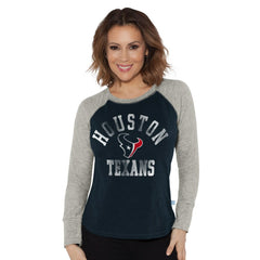 G-III 4Her by Carl Banks Women's Waffle Knit Raglan Long Sleeve T-Shirt - Houston Texans