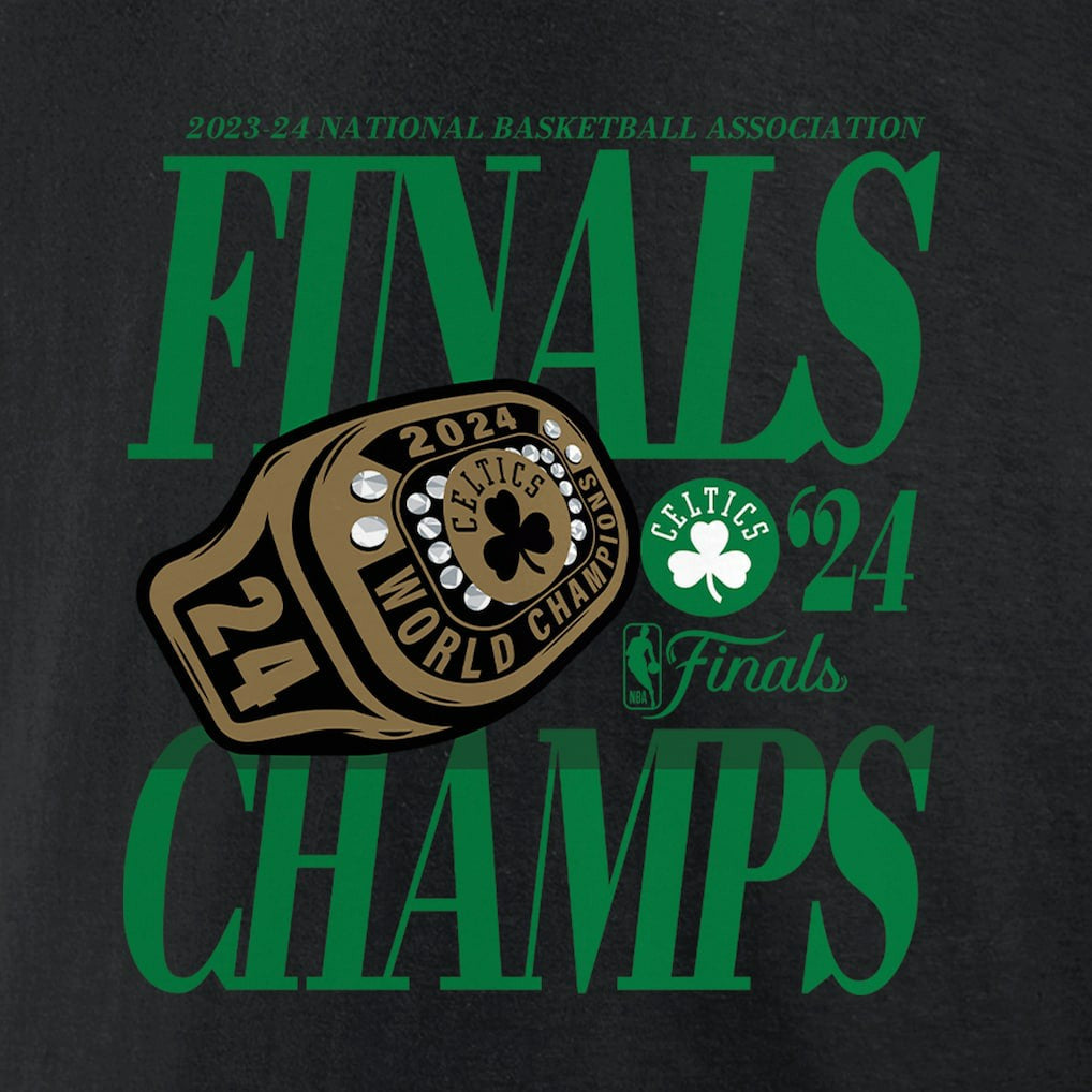 NBA Boston Celtics 2024 NBA Finals Champions Ball Screen Ring T-Shirt
