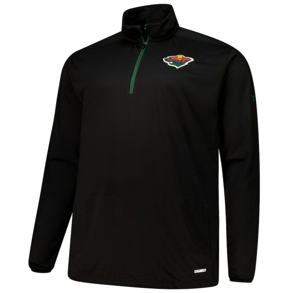 NHL Black Minnesota Wild Fanatics Big & Tall Authentic Pro Quarter-Zip Top
