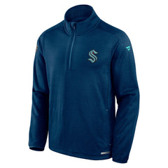 NHL Navy Seattle Kraken Fanatics Big & Tall Authentic Pro Quarter-Zip Top