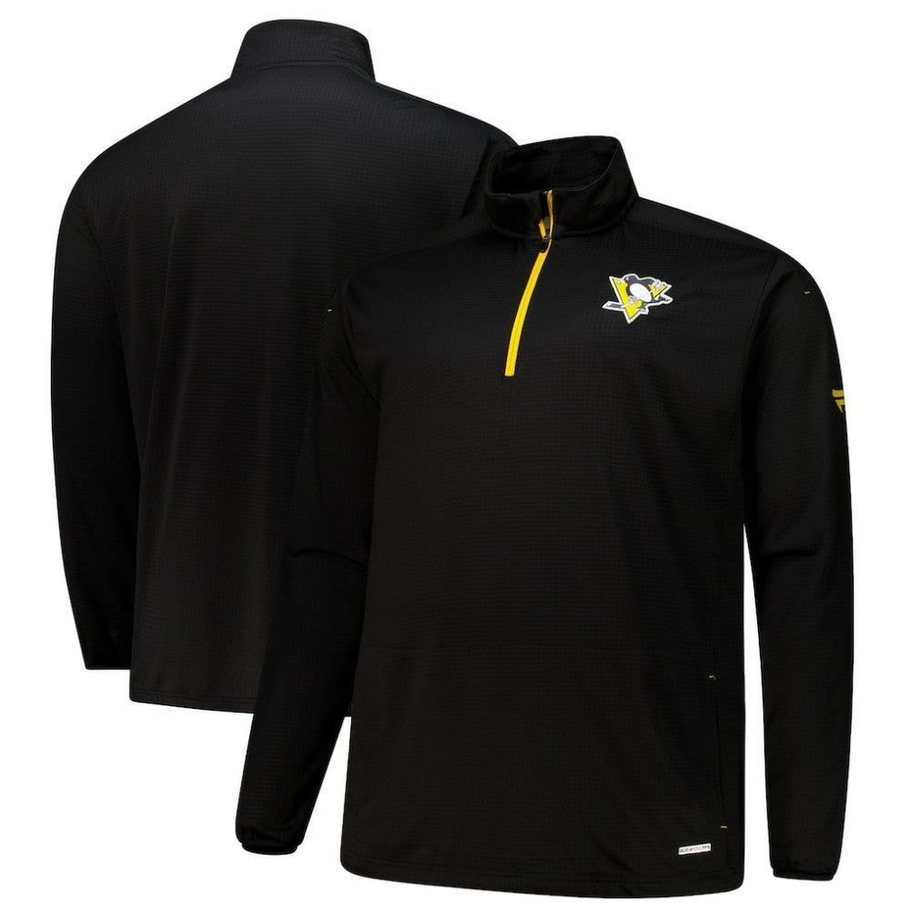 NHL Black Pittsburgh Penguins Fanatics Big & Tall Authentic Pro Quarter-Zip Top