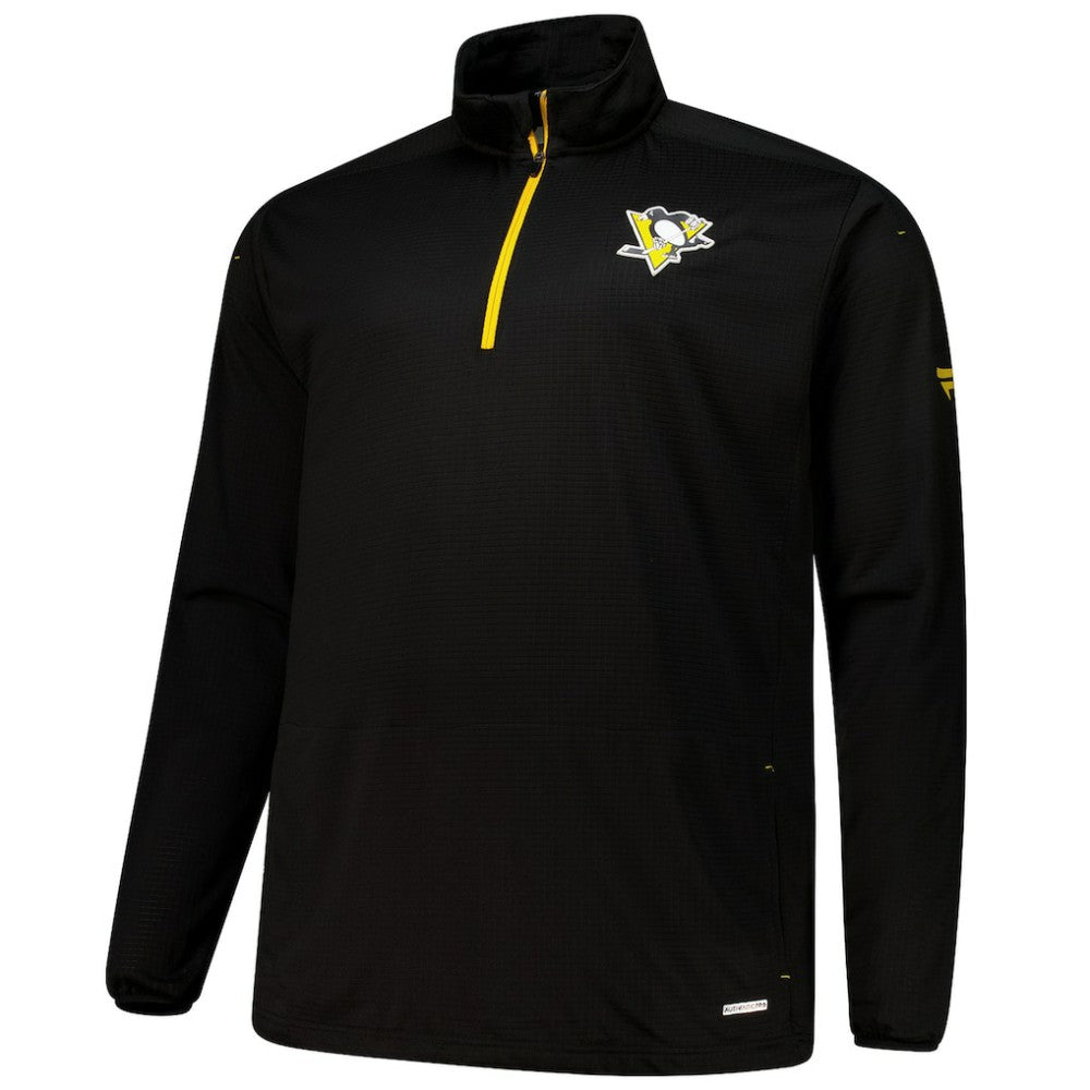 NHL Black Pittsburgh Penguins Fanatics Big & Tall Authentic Pro Quarter-Zip Top