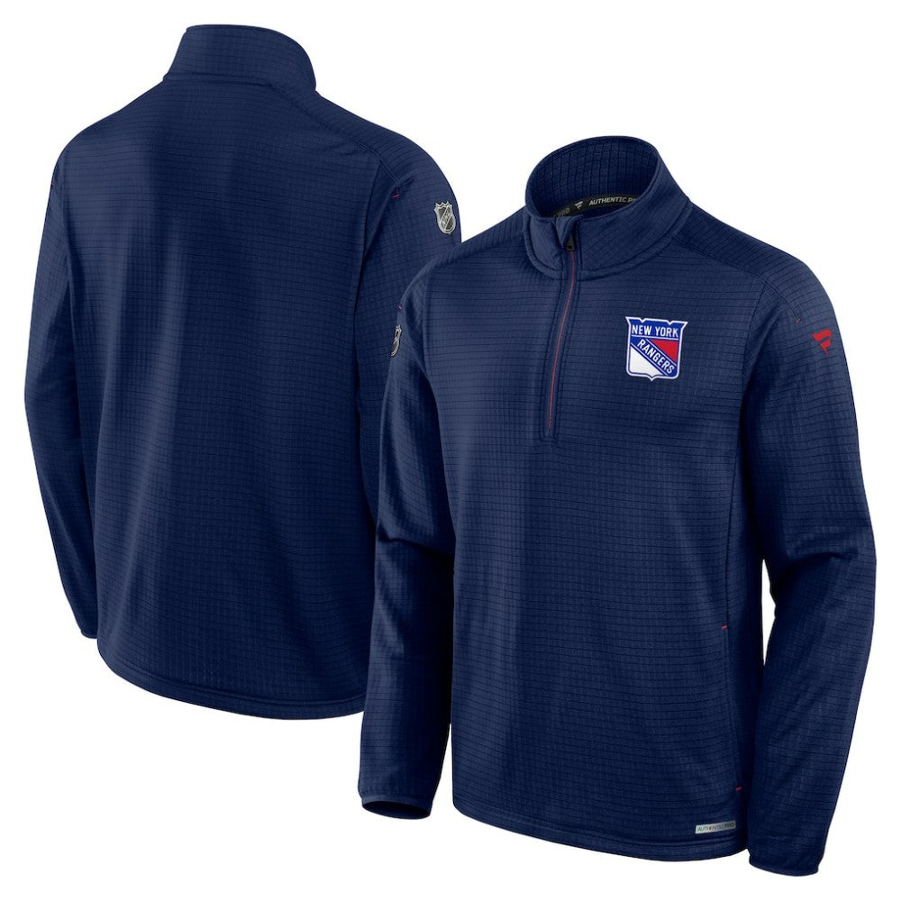 NHL Navy New York Rangers Fanatics Big & Tall Authentic Pro Quarter-Zip Top