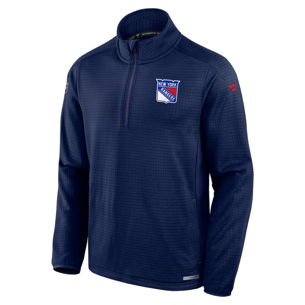 NHL Navy New York Rangers Fanatics Big & Tall Authentic Pro Quarter-Zip Top