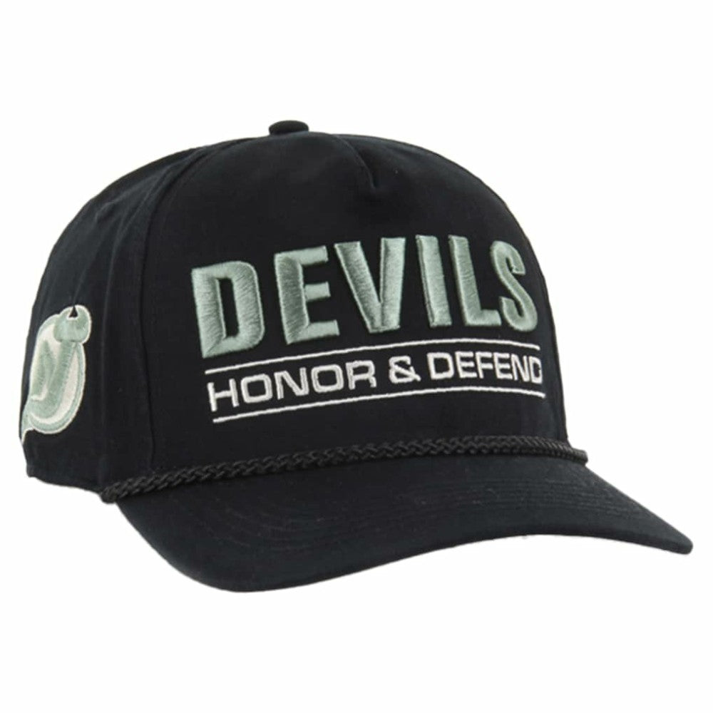 NHL Black New Jersey Devils '47 OHT Military Appreciation Homeland Honor and Defend Hitch Adjustable Hat