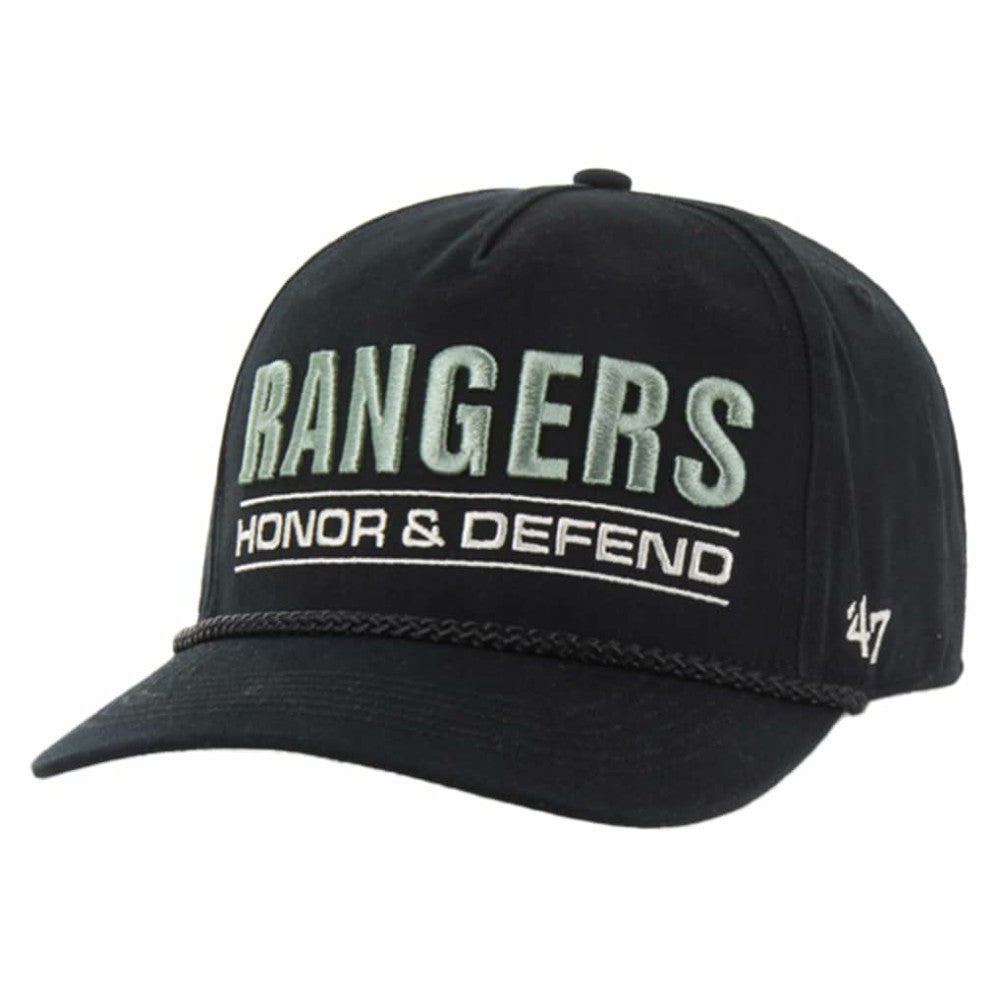NHL Black New York Rangers '47 OHT Military Appreciation Homeland Honor and Defend Hitch Adjustable Hat