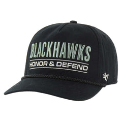 NHL Black Chicago Blackhawks '47 OHT Military Appreciation Homeland Honor and Defend Hitch Adjustable Hat