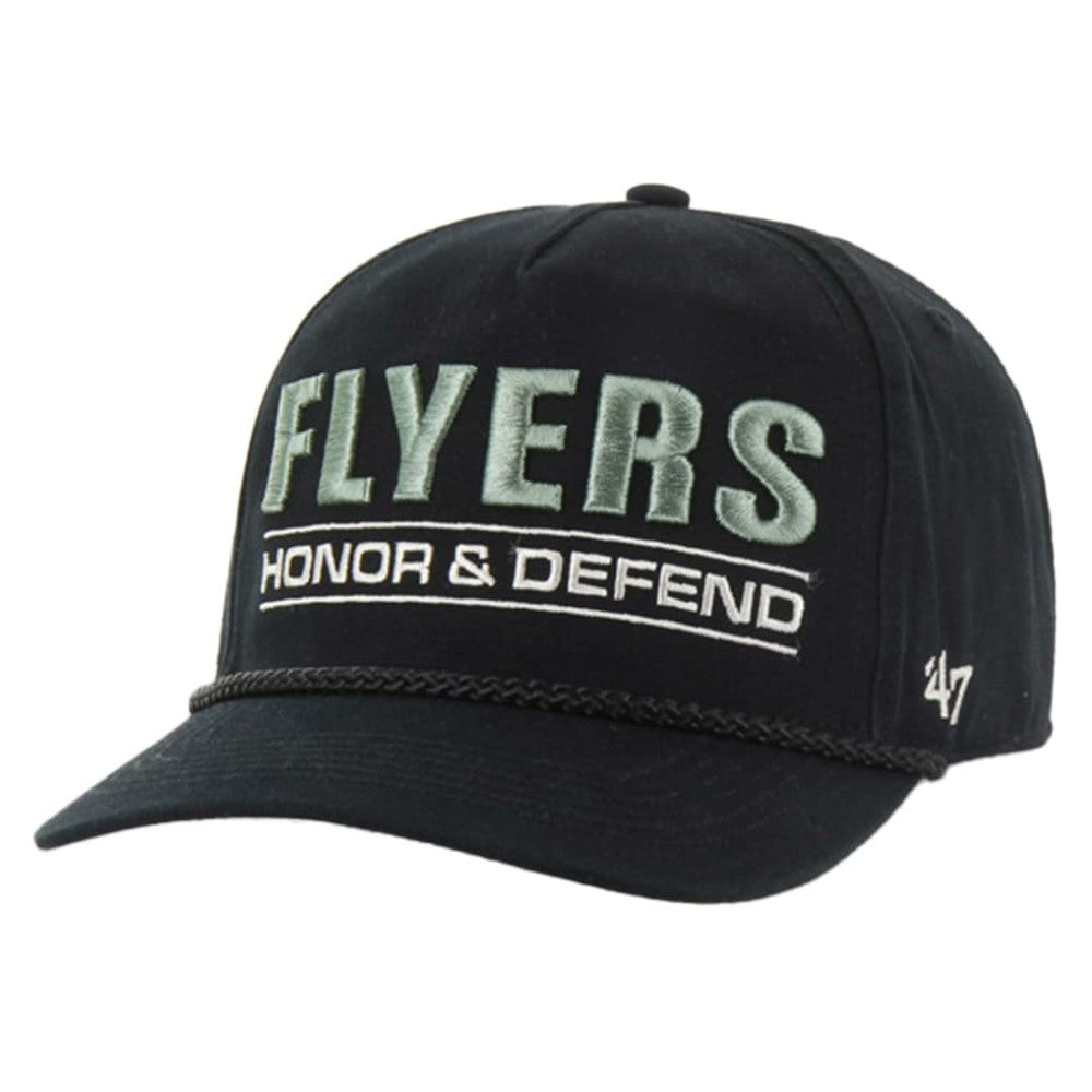 NHL Black Philadelphia Flyers '47 OHT Military Appreciation Homeland Honor and Defend Hitch Adjustable Hat