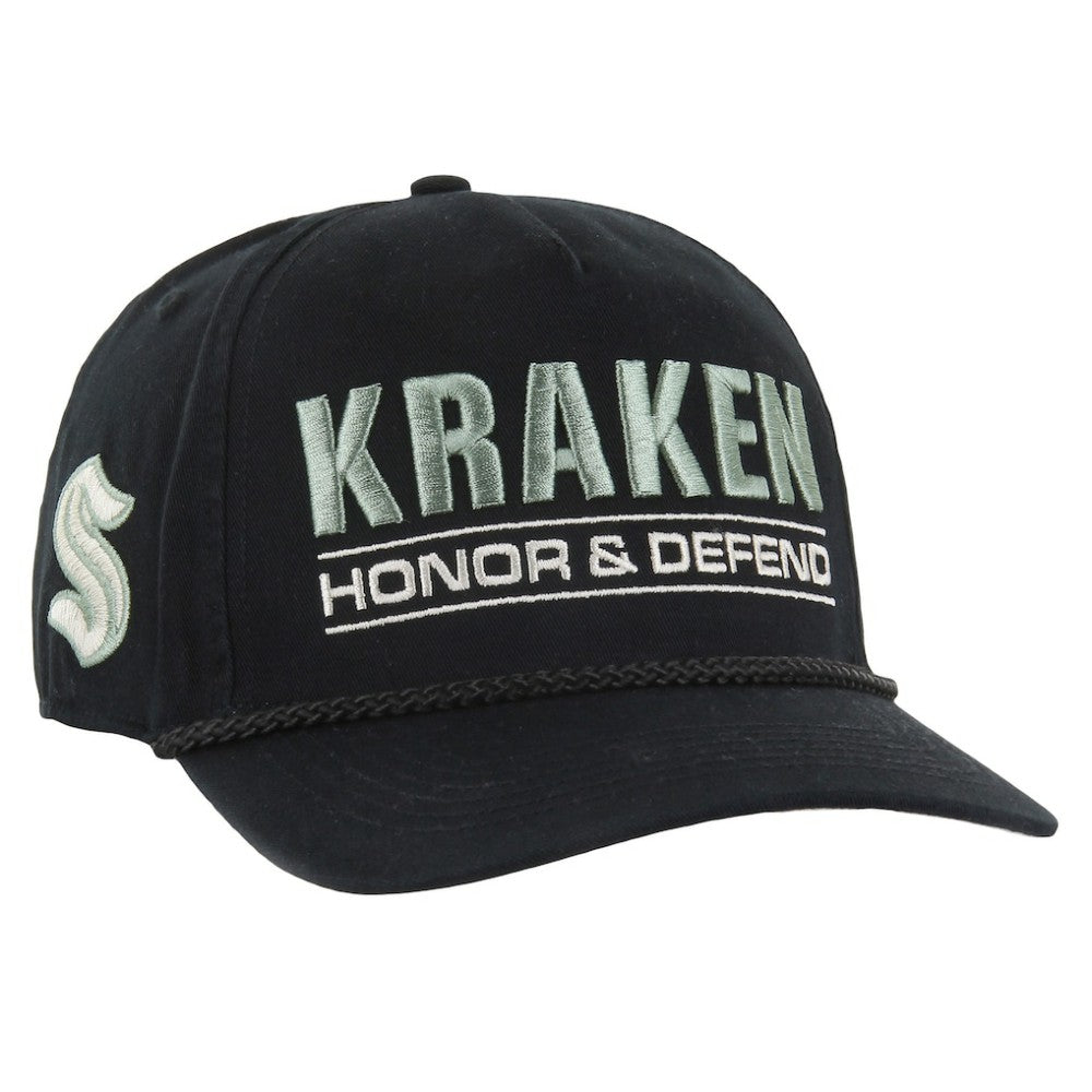 NHL Black Seattle Kraken '47 OHT Military Appreciation Homeland Honor and Defend Hitch Adjustable Hat