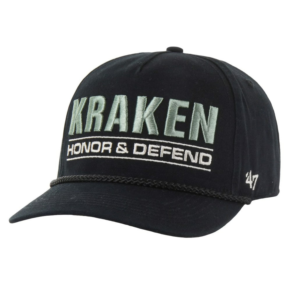 NHL Black Seattle Kraken '47 OHT Military Appreciation Homeland Honor and Defend Hitch Adjustable Hat