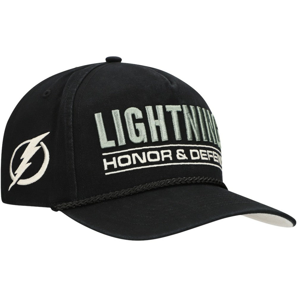 NHL Black Tampa Bay Lightning '47 OHT Military Appreciation Homeland Honor and Defend Hitch Adjustable Hat
