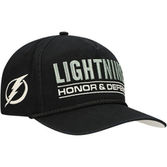 NHL Black Tampa Bay Lightning '47 OHT Military Appreciation Homeland Honor and Defend Hitch Adjustable Hat