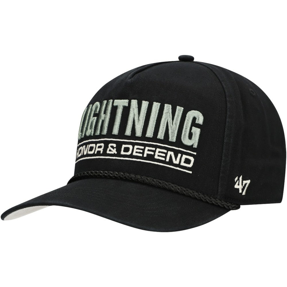 NHL Black Tampa Bay Lightning '47 OHT Military Appreciation Homeland Honor and Defend Hitch Adjustable Hat