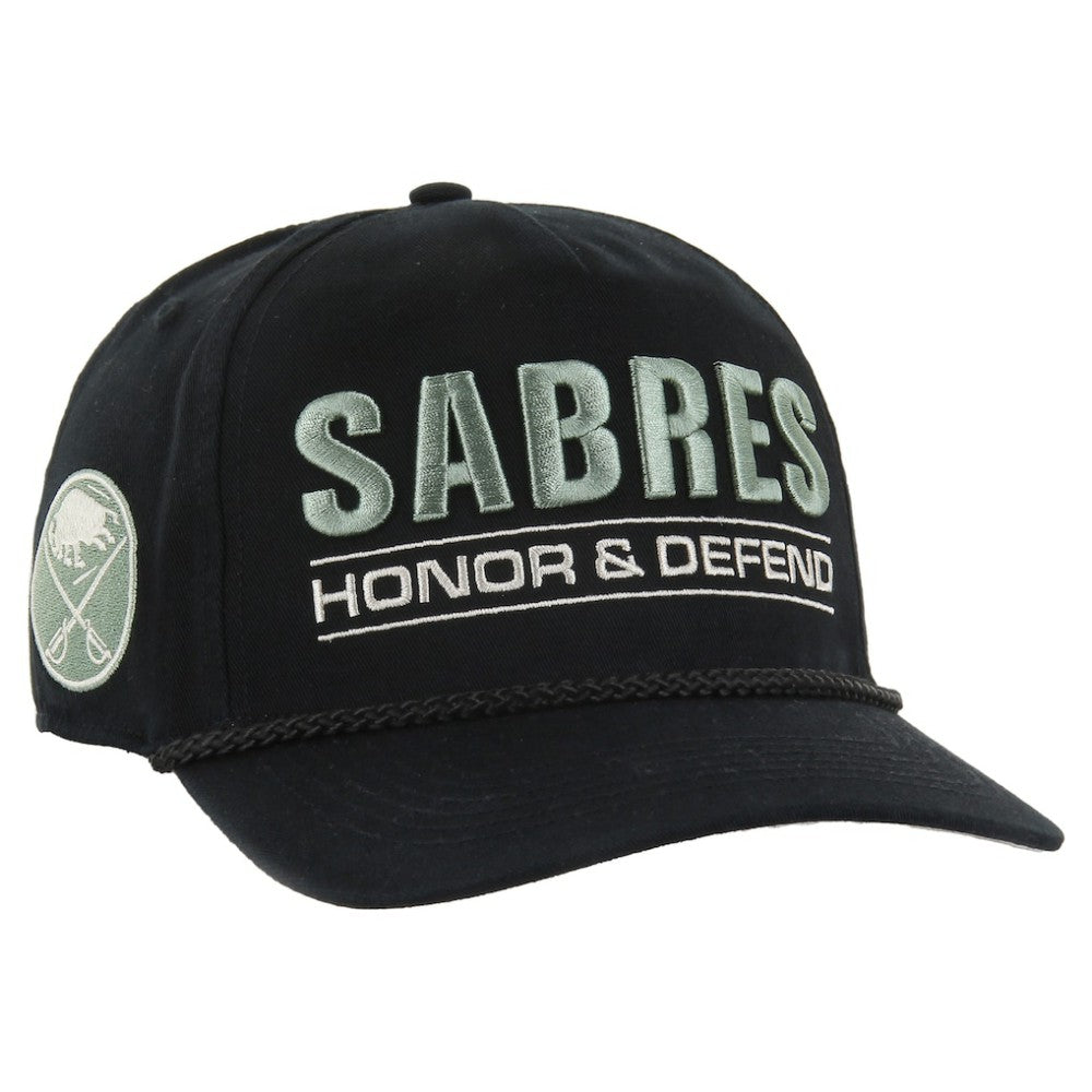 NHL Black Buffalo Sabres '47 OHT Military Appreciation Homeland Honor and Defend Hitch Adjustable Hat