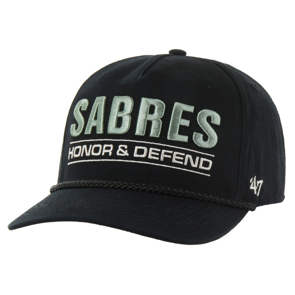 NHL Black Buffalo Sabres '47 OHT Military Appreciation Homeland Honor and Defend Hitch Adjustable Hat