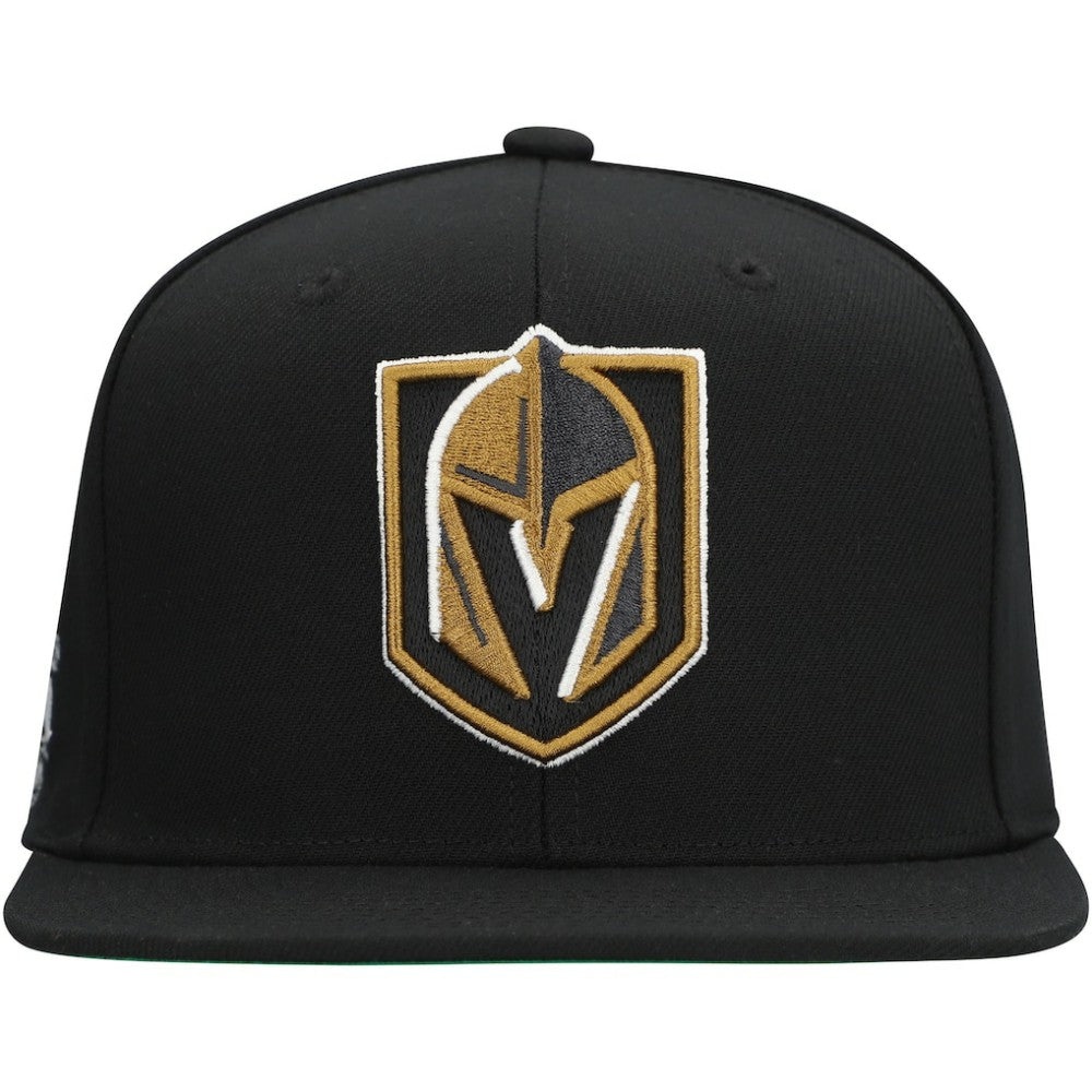 NHL Black Vegas Golden Knights Mitchell & Ness Core Top Spot Snapback Hat