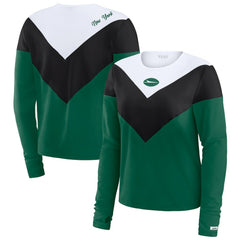 WEAR by Erin Andrews Women's Chevron Tri-Blend Long Sleeve T-Shirt - New York Jets