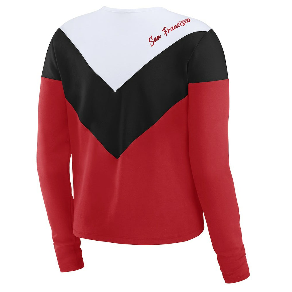 WEAR by Erin Andrews Women's Chevron Tri-Blend Long Sleeve T-Shirt - San Francisco 49ers