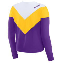 WEAR by Erin Andrews Women's Plus Size Chevron Tri-Blend Long Sleeve T-Shirt - Minnesota Vikings