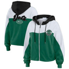 WEAR by Erin Andrews Women's Color Block Full-Zip Hoodie - New York Jets