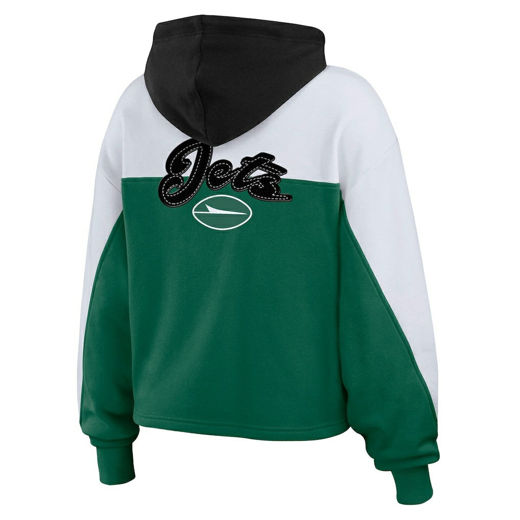 WEAR by Erin Andrews Women's Color Block Full-Zip Hoodie - New York Jets