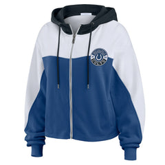 WEAR by Erin Andrews Women's Plus Size Color Block Full-Zip Hoodie - Indianapolis Colts