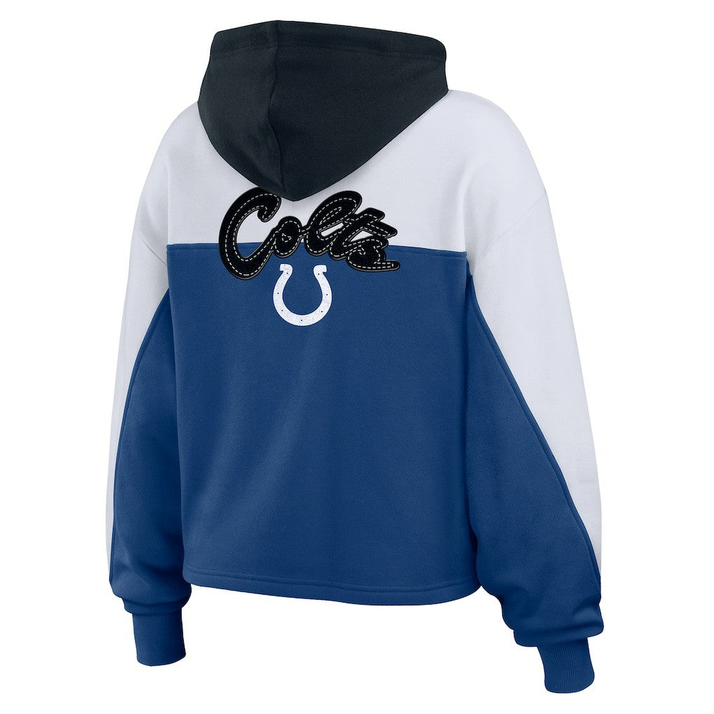 WEAR by Erin Andrews Women's Plus Size Color Block Full-Zip Hoodie - Indianapolis Colts