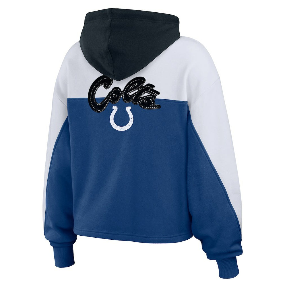 WEAR by Erin Andrews Women's Plus Size Color Block Full-Zip Hoodie - Indianapolis Colts