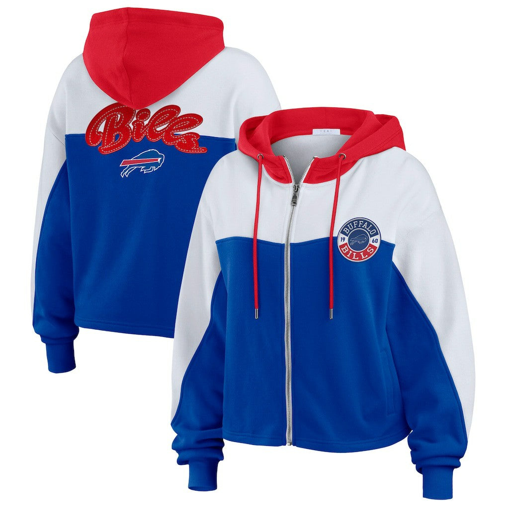 WEAR by Erin Andrews Women's Plus Size Color Block Full-Zip Hoodie - Buffalo Bills