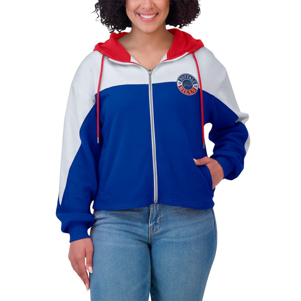 WEAR by Erin Andrews Women's Plus Size Color Block Full-Zip Hoodie - Buffalo Bills