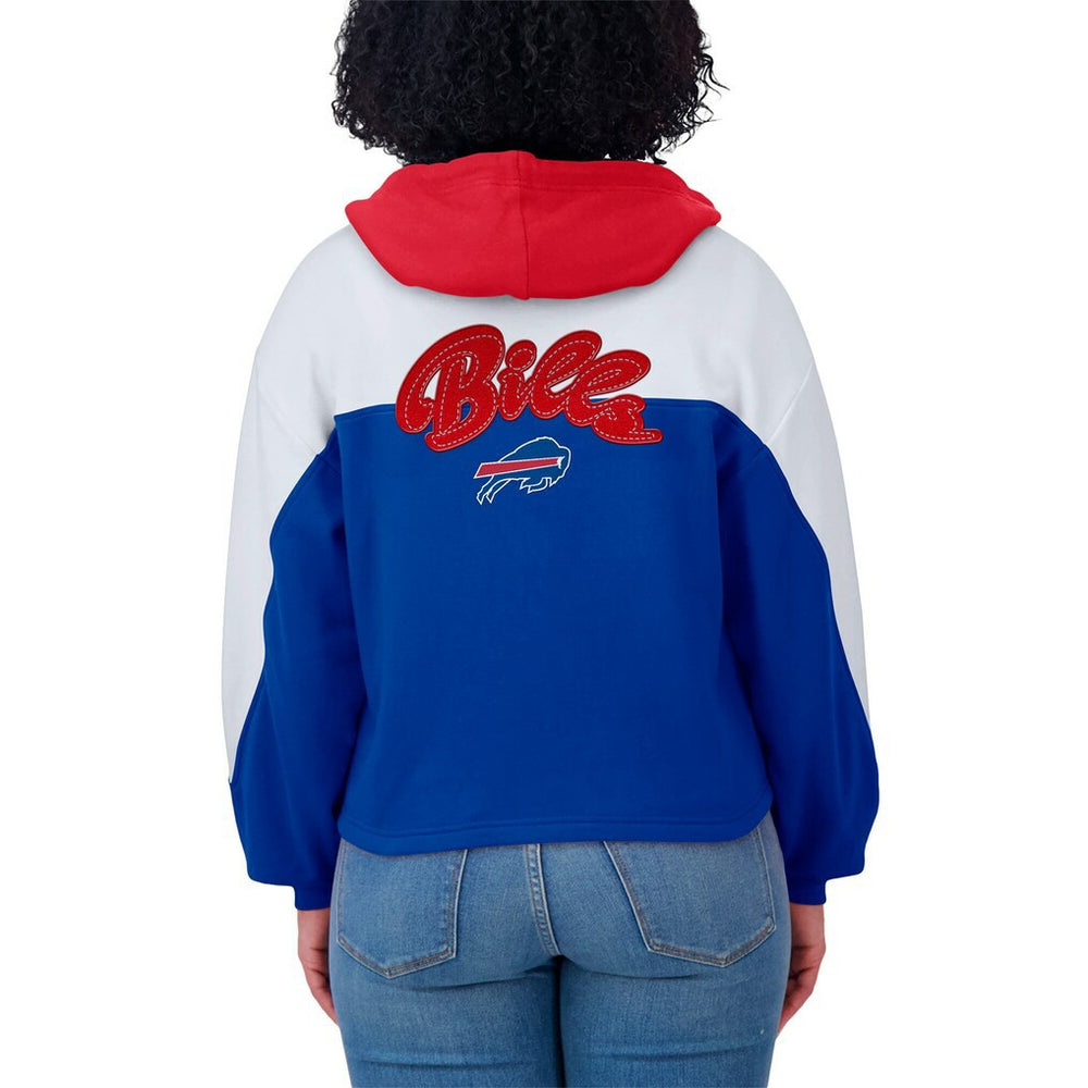 WEAR by Erin Andrews Women's Plus Size Color Block Full-Zip Hoodie - Buffalo Bills