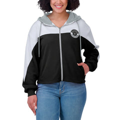 WEAR by Erin Andrews Women's Plus Size Color Block Full-Zip Hoodie - Las Vegas Raiders