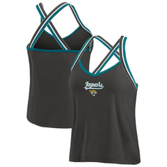 WEAR by Erin Andrews Women's Cross Strap Tri-Blend Tank Top - Jacksonville Jaguars
