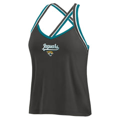 WEAR by Erin Andrews Women's Cross Strap Tri-Blend Tank Top - Jacksonville Jaguars