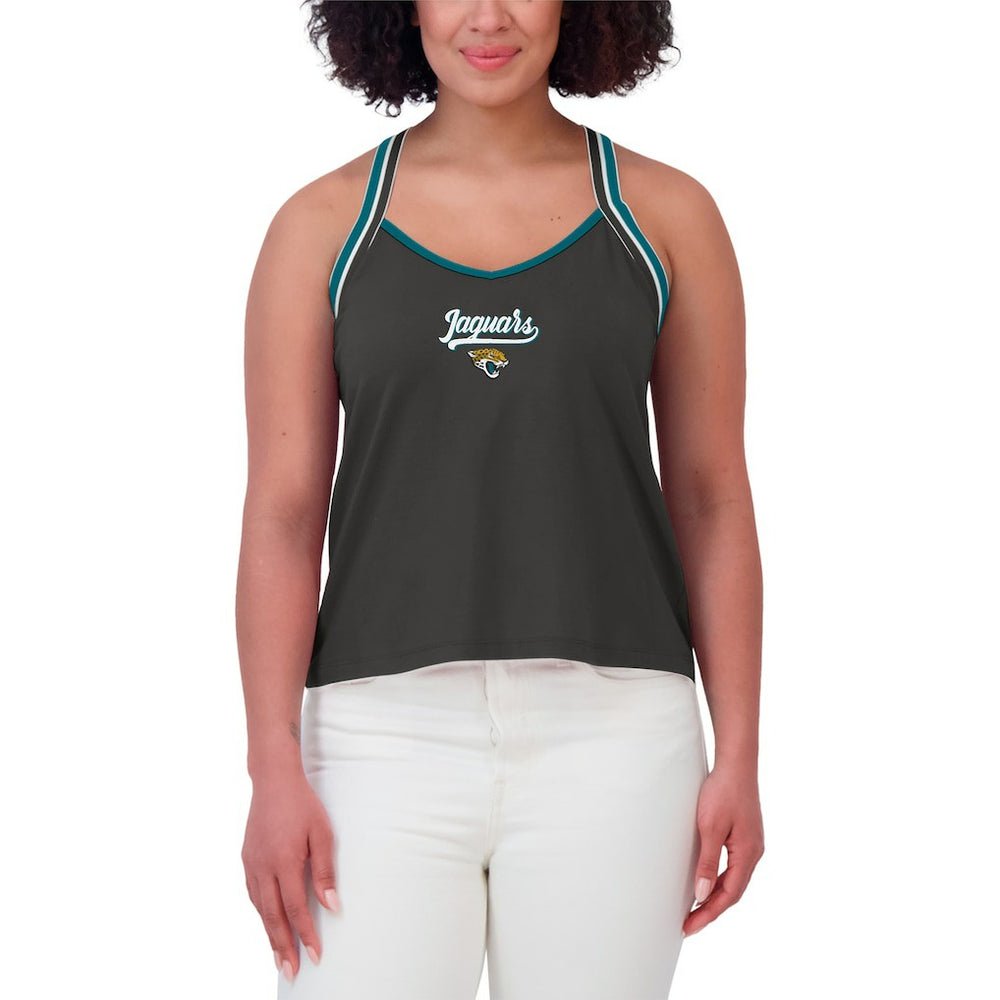 WEAR by Erin Andrews Women's Cross Strap Tri-Blend Tank Top - Jacksonville Jaguars