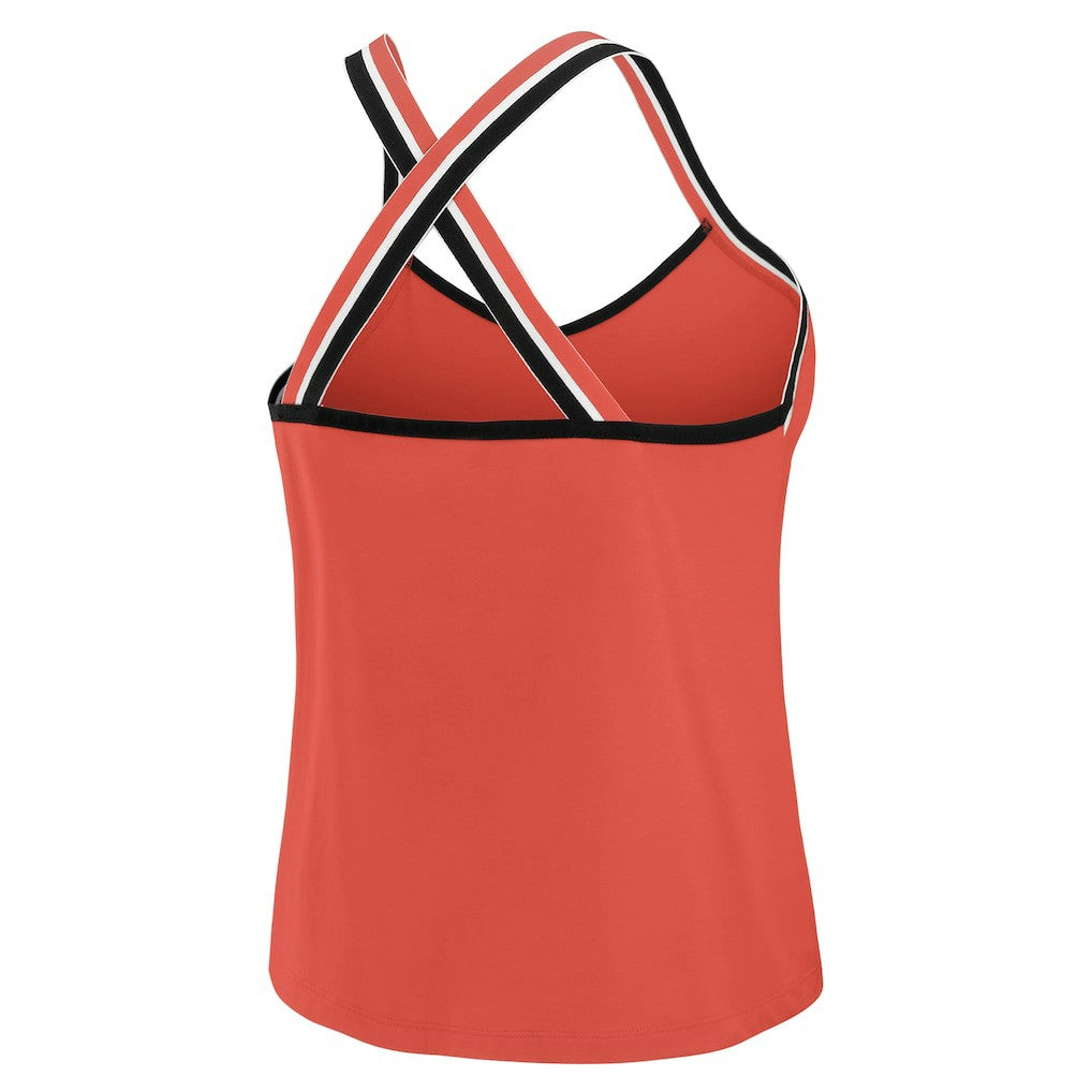 WEAR by Erin Andrews Women's Cross Strap Tri-Blend Tank Top - Kansas City Chiefs