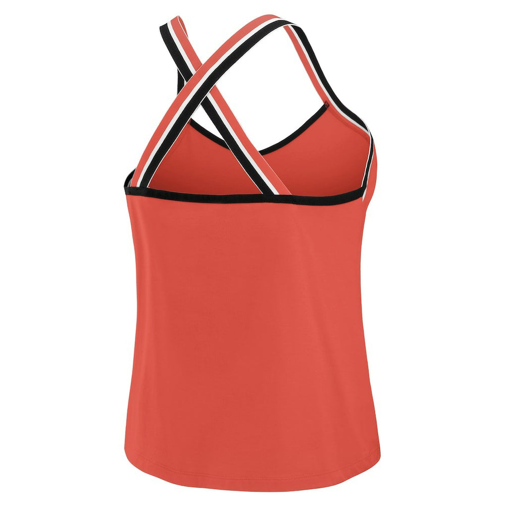 WEAR by Erin Andrews Women's Cross Strap Tri-Blend Tank Top - Kansas City Chiefs