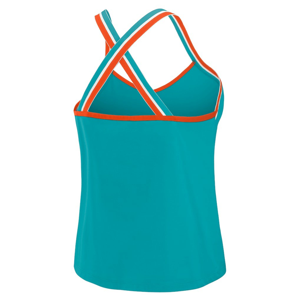 WEAR by Erin Andrews Women's Cross Strap Tri-Blend Tank Top - Miami Dolphins