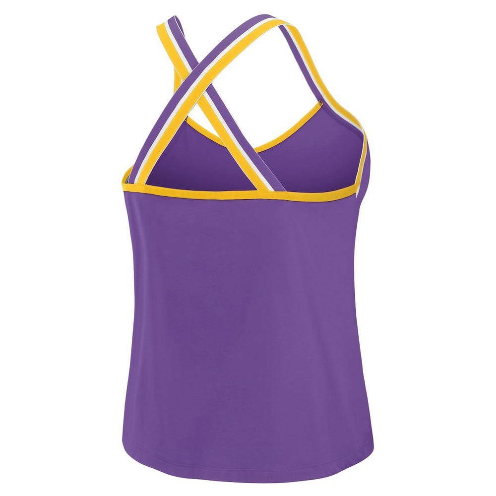 WEAR by Erin Andrews Women's Cross Strap Tri-Blend Tank Top - Minnesota Vikings