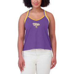 WEAR by Erin Andrews Women's Cross Strap Tri-Blend Tank Top - Minnesota Vikings