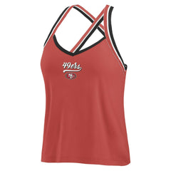 WEAR by Erin Andrews Women's Cross Strap Tri-Blend Tank Top - San Francisco 49ers