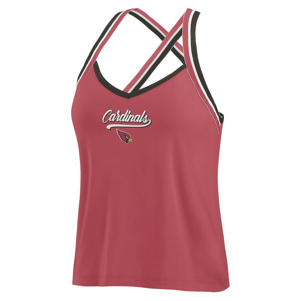 WEAR by Erin Andrews Women's Cross Strap Tri-Blend Tank Top - Arizona Cardinals