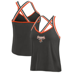 WEAR by Erin Andrews Women's Cross Strap Tri-Blend Tank Top - Cincinnati Bengals