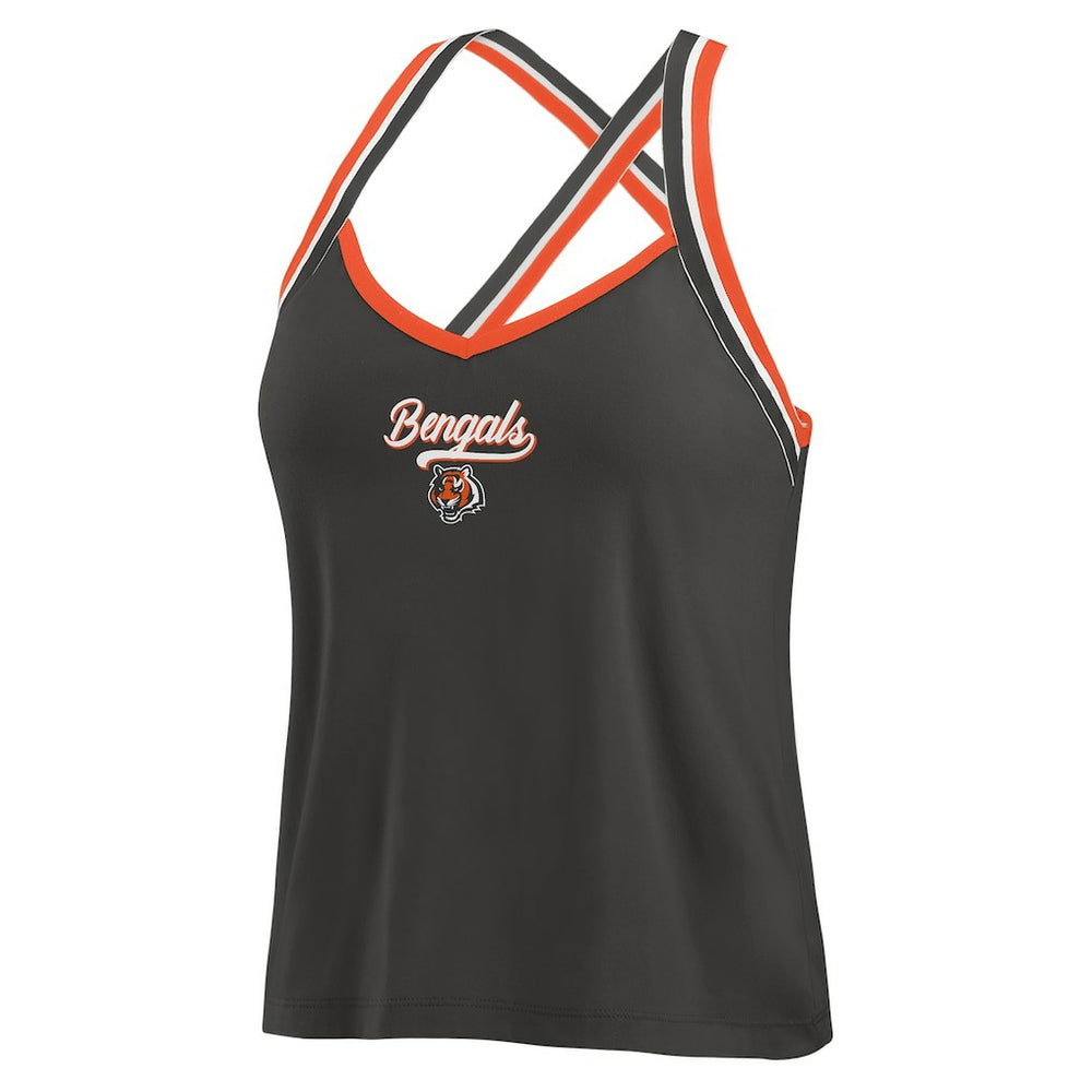 WEAR by Erin Andrews Women's Cross Strap Tri-Blend Tank Top - Cincinnati Bengals